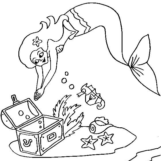 动漫人物简笔画 海底美人鱼简笔画图片