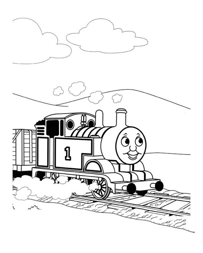 托马斯小火车填色画1