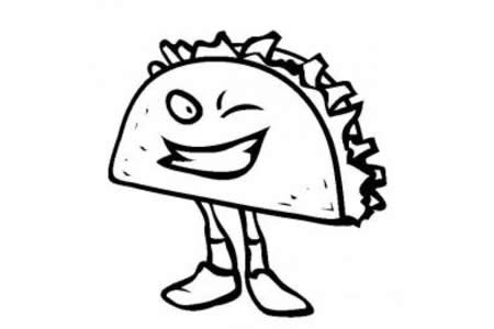 卡通墨西哥玉米薄饼卷简笔画图片
