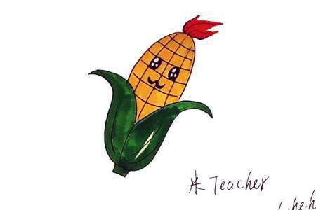 卡通玉米怎么画
