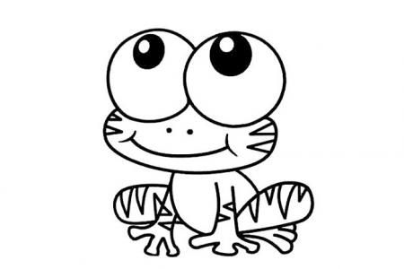 四张简单可爱的小青蛙简笔画