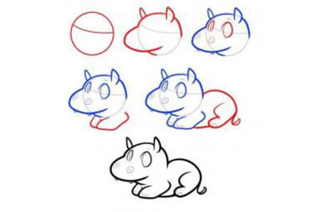 动物简笔画教程 河马的简笔画画法