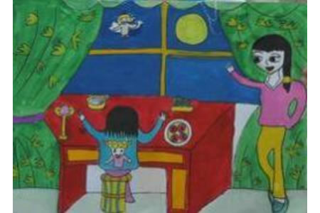 奇妙的中秋之夜,庆祝中秋节儿童画作品