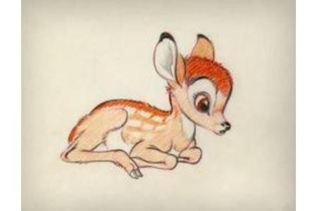 小鹿斑比卡通动物儿童画作品展示