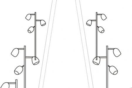 公路和路灯的简笔画