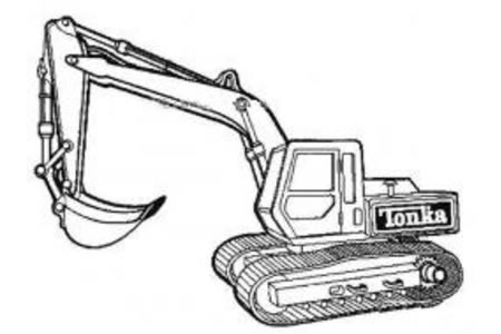工程车简笔画图片之挖掘机