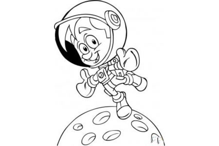 人物卡通画法 宇航员登月球
