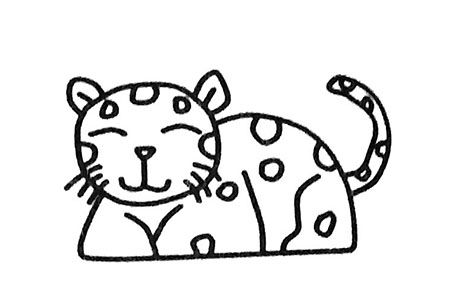 可爱的小豹子简笔画教程