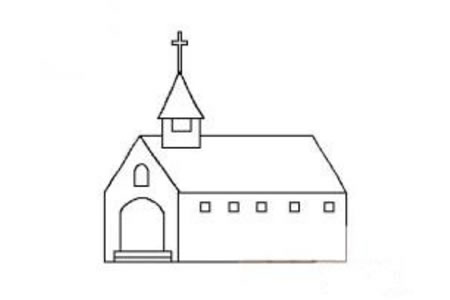 超简单教堂简笔画
