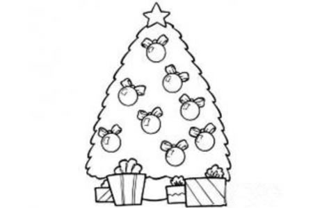 奇妙的圣诞树简笔画图片