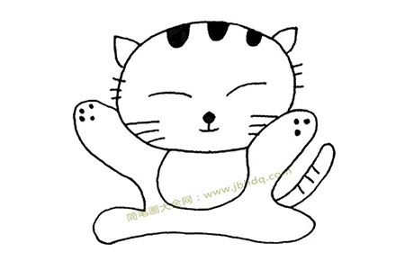开心的小猫简笔画