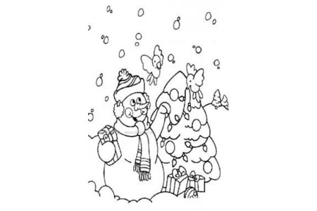 圣诞节的雪人简笔画
