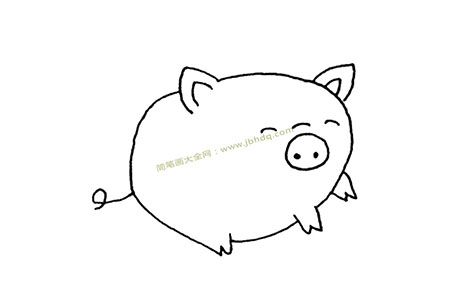 一组可爱的小猪简笔画图片