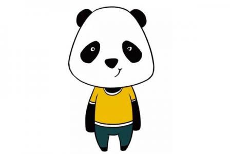 可爱的卡通大熊猫简笔画