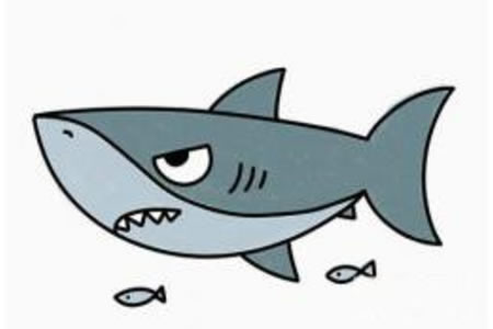 凶狠的鲨鱼简笔画画法