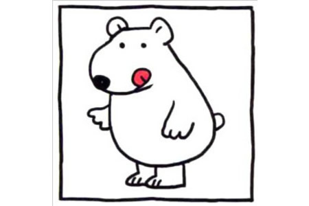 四步画出可爱简笔画 珍贵的北极熊