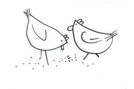 关于母鸡的简笔画画法
