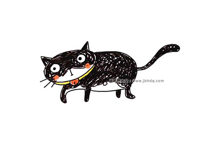黑猫白猫简笔画图片