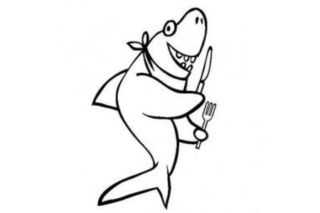 海洋生物图片 卡通鲨鱼简笔画图片