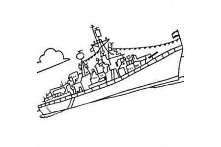 驱逐舰简笔画 德里级驱逐舰简笔画图片