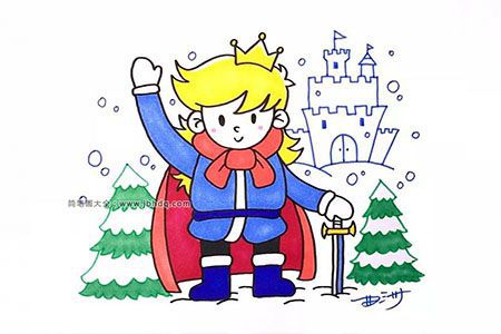 冰雪王国的王子简笔画