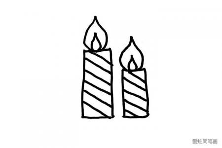 2张圣诞节蜡烛的简笔画图片
