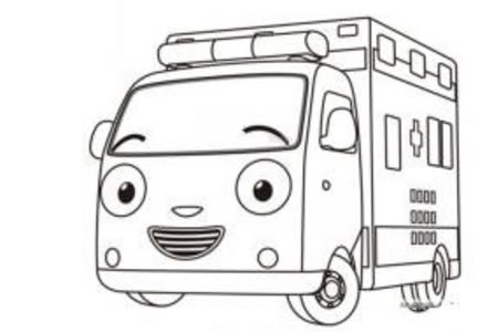 卡通救护车简笔画图片