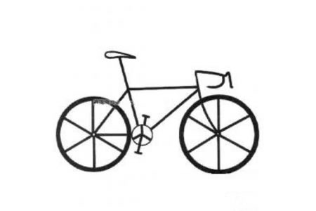 简单的自行车简笔画图片