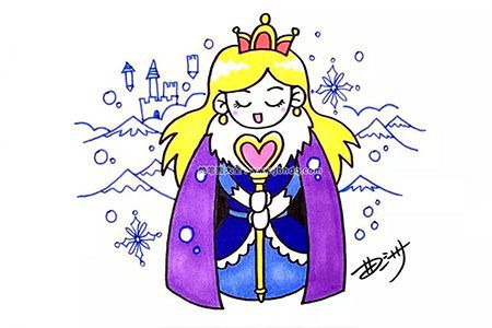 冰雪王国的公主简笔画图片
