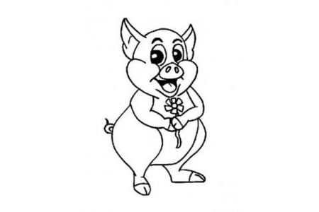 卡通动物简笔画大全 小猪简笔画