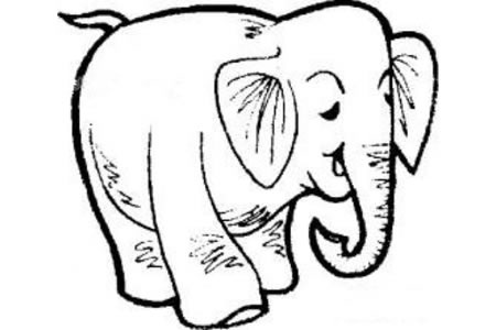 悠闲的大象简笔画图片