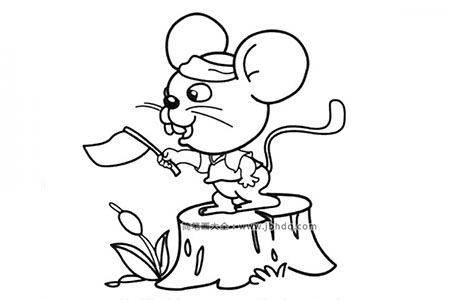 老鼠导游简笔画图片