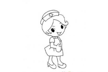 漂亮的小护士简笔画图片