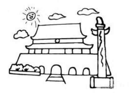 天安门和纪念碑简笔画图片