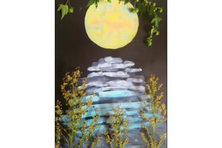 记忆中的月亮,中秋节题材儿童画