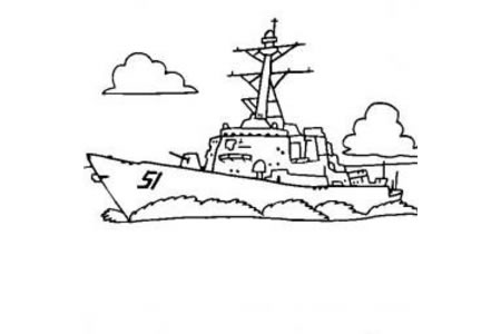 驱逐舰简笔画 阿利·伯克驱逐舰简笔画图片
