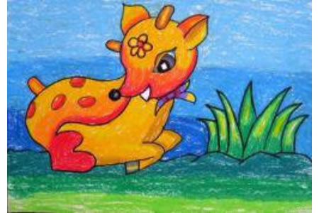 儿童画 漂亮的梅花鹿