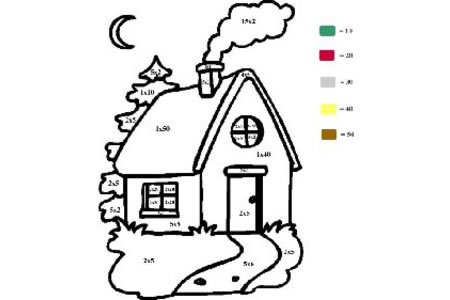 小房子乘法表填色画