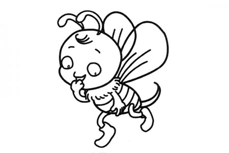 两张可爱的小蜜蜂简笔画图片