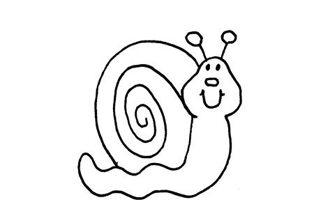 5张超简单的蜗牛简笔画画法