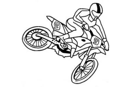 摩托车简笔画 摩托车越野赛简笔画图片