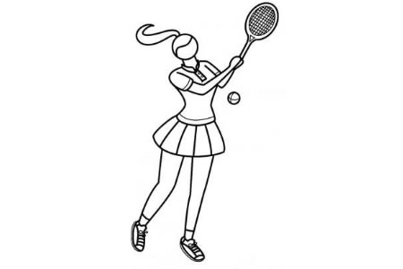 体育运动简笔画之女子网球