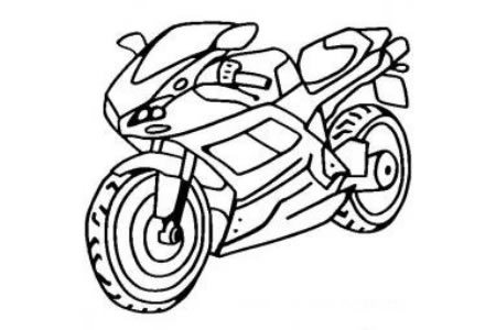 摩托车简笔画 杜卡迪摩托车简笔画图片