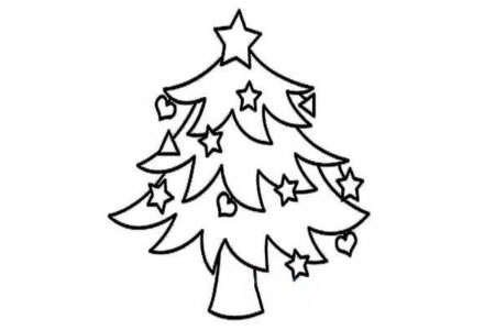 幼儿园中班漂亮圣诞树简笔画