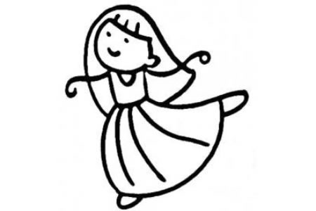 跳舞的女孩简笔画画法