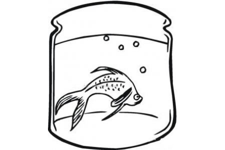 鱼缸里面的金鱼简笔画