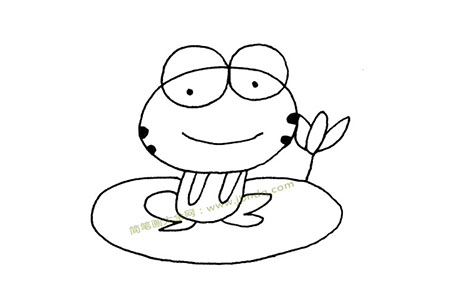 荷叶上的可爱青蛙简笔画