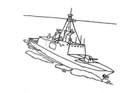 护卫舰简笔画 拉法叶级护卫舰简笔画图片