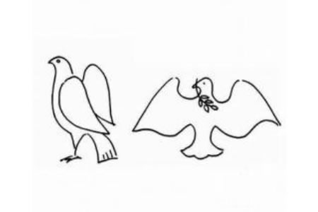 幼儿动物简笔画 和平鸽