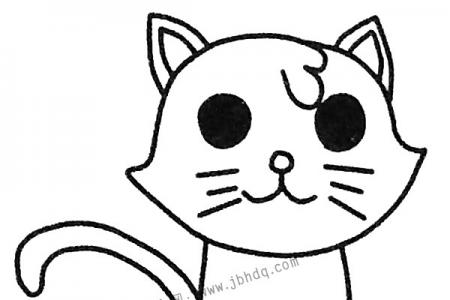 呆萌的小猫简笔画图片